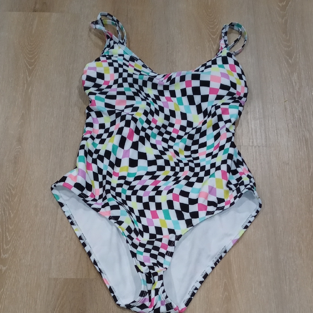Colorful Checkered Kids Swimsuit